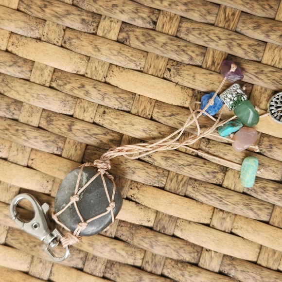 Labradorite Boho Crystal Keychain - Picture 2 of 4